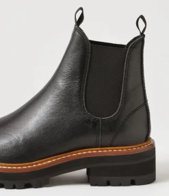 Clearance Midas Shoes Fema Black Tumble Leather Chelsea Boots