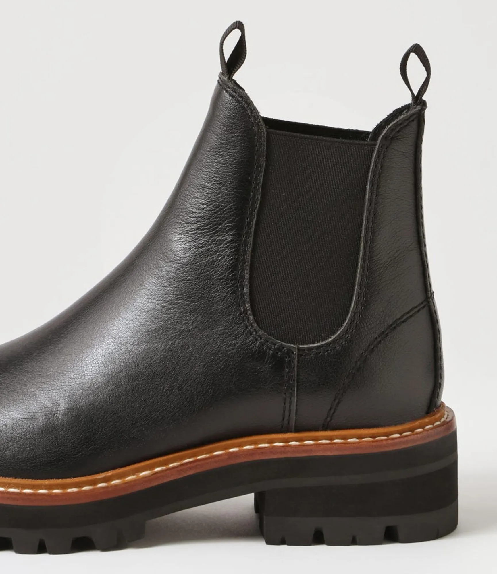 Clearance Midas Shoes Fema Black Tumble Leather Chelsea Boots
