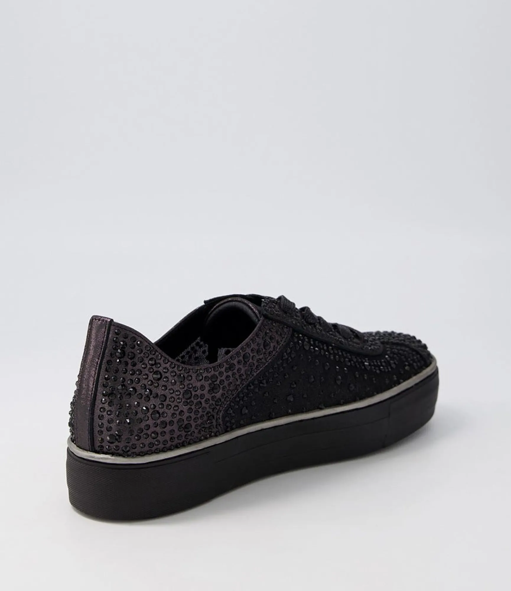 Cheap Midas Shoes Fillip Black Shimmer Leather Mesh Sneakers