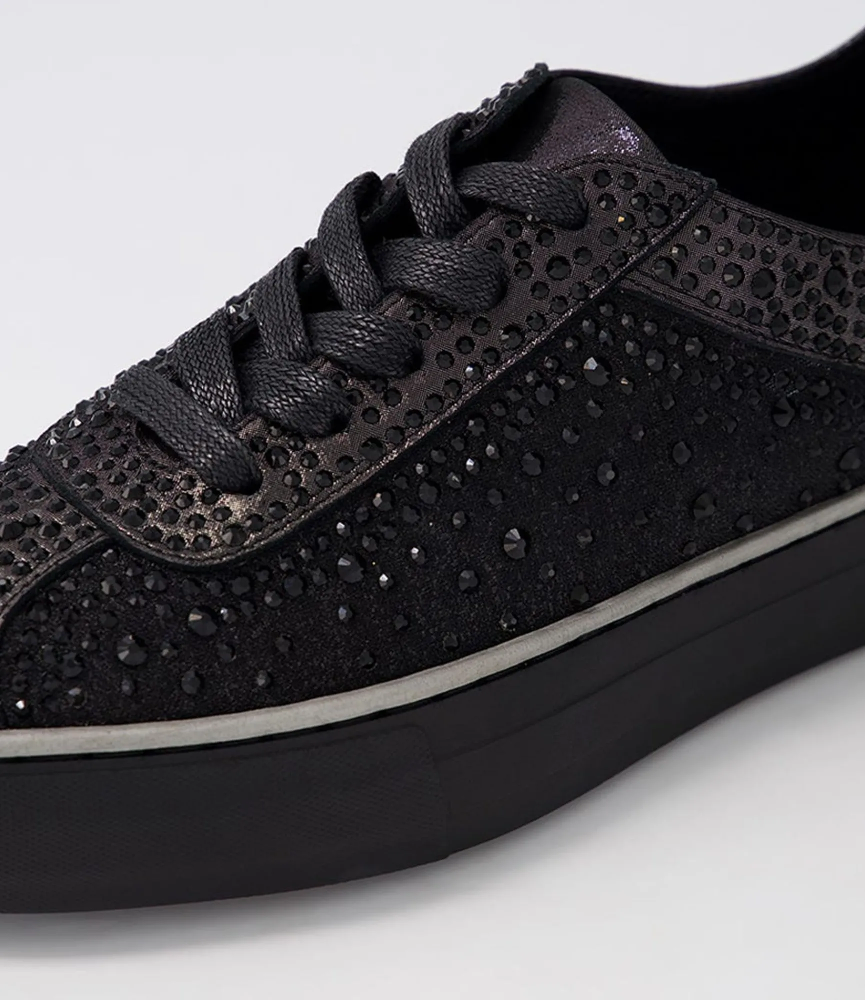 Cheap Midas Shoes Fillip Black Shimmer Leather Mesh Sneakers