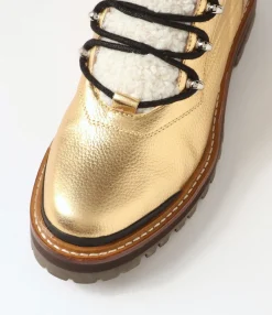 Flash Sale Midas Shoes Fischer Gold Black Tumble Leather Lace Up Boots