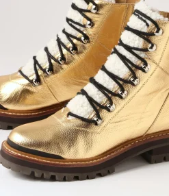 Flash Sale Midas Shoes Fischer Gold Black Tumble Leather Lace Up Boots
