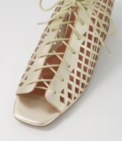 Flash Sale Midas Shoes Floss Pale Gold Leather Sandals