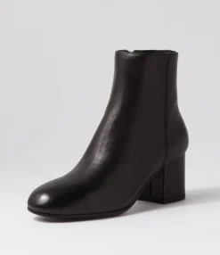 Online Midas Shoes Flossi Black Leather Ankle Boots