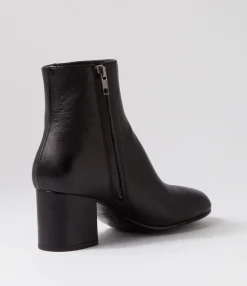 Online Midas Shoes Flossi Black Leather Ankle Boots