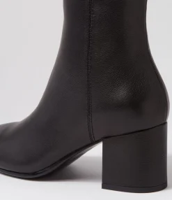 Online Midas Shoes Flossi Black Leather Ankle Boots