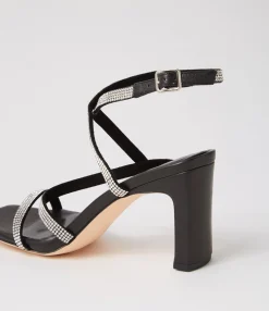 Best Sale Midas Shoes Flounder Black Silver Jewels Leather Sandals