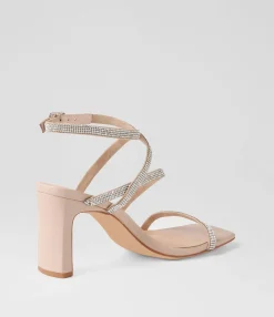 Hot Midas Shoes Flounder Nude Silver Jewels Leather Sandals