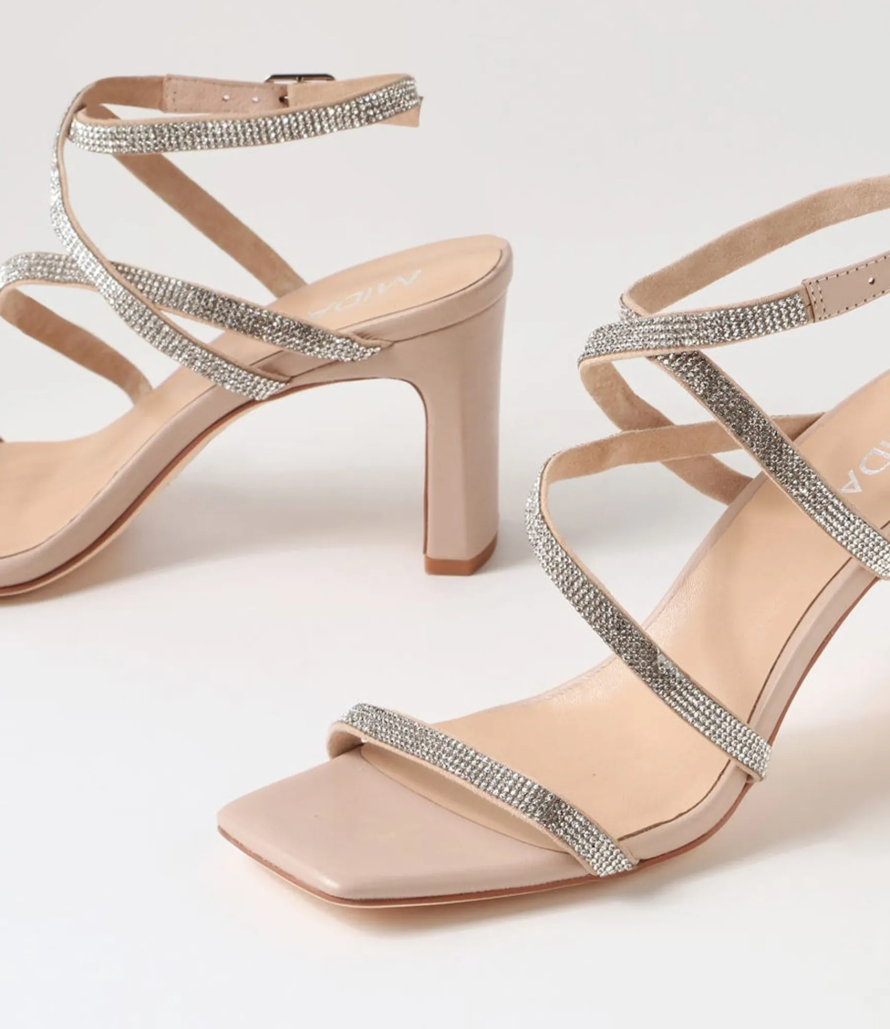 Hot Midas Shoes Flounder Nude Silver Jewels Leather Sandals