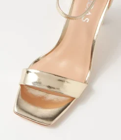 Clearance Midas Shoes Flowar Gold Mirror Leather Sandals