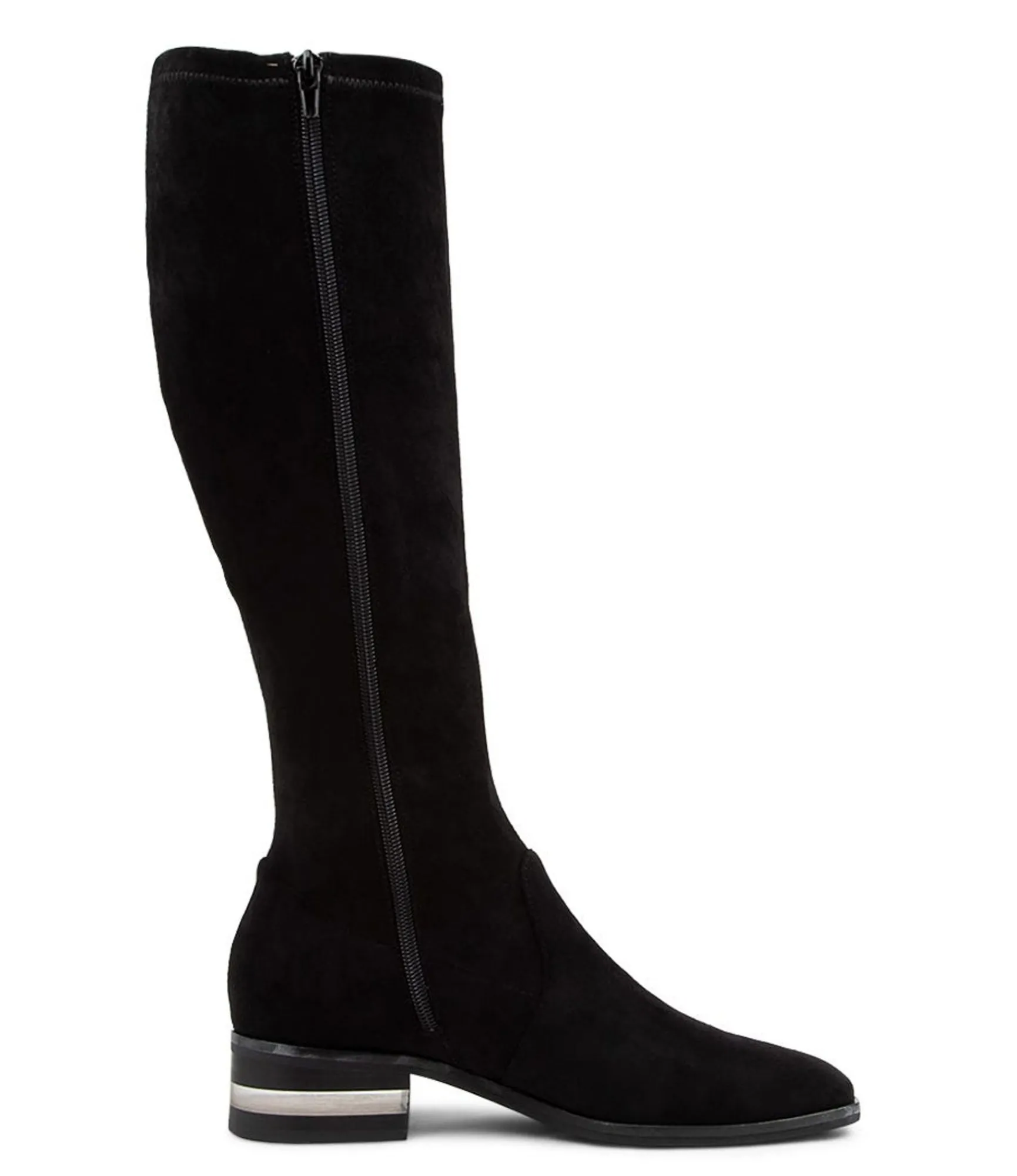 Fashion Midas Shoes Flowe Black Microsuede Knee High Boots Bh