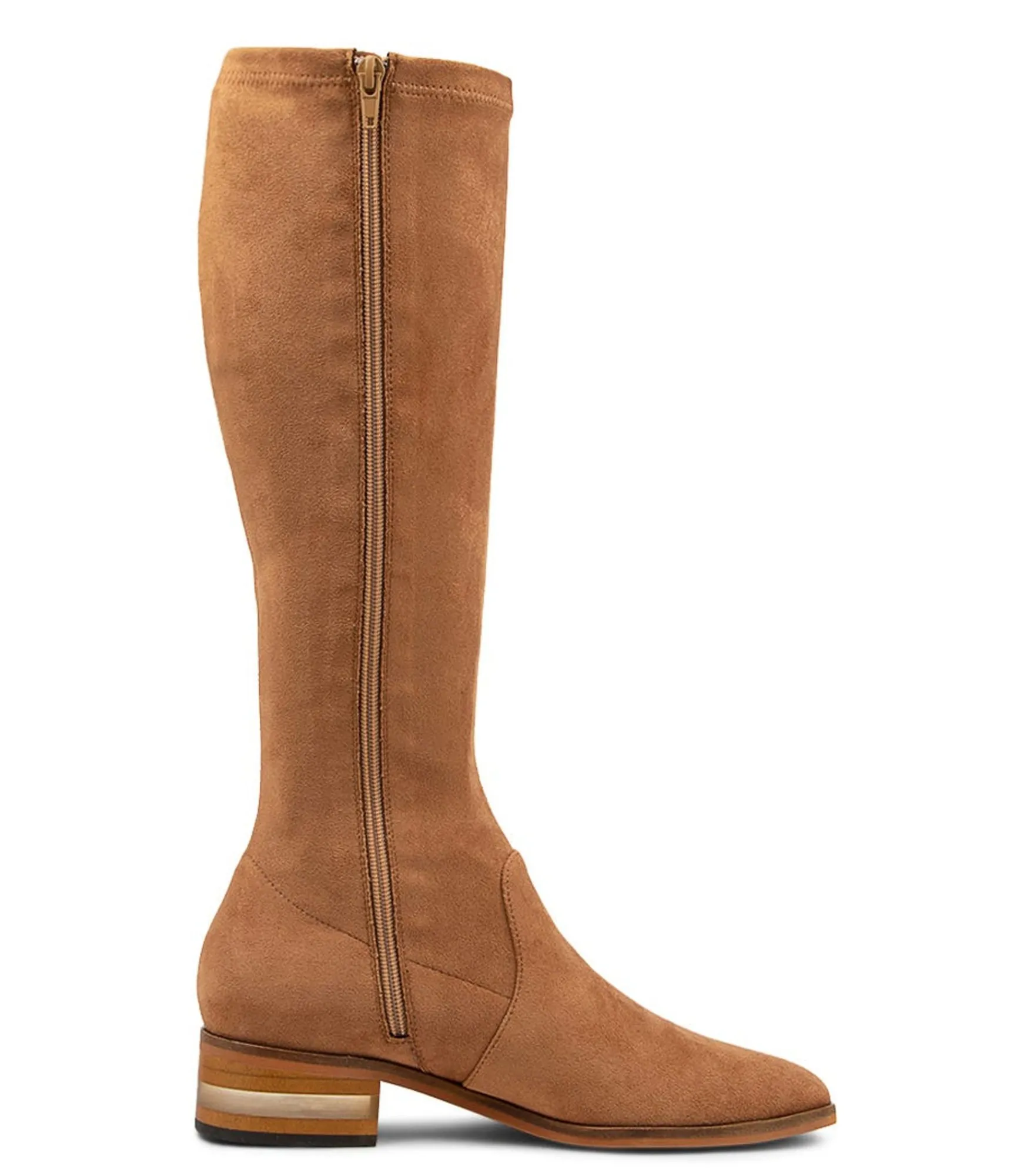Discount Midas Shoes Flowe Caramel Microsuede Knee High Boots