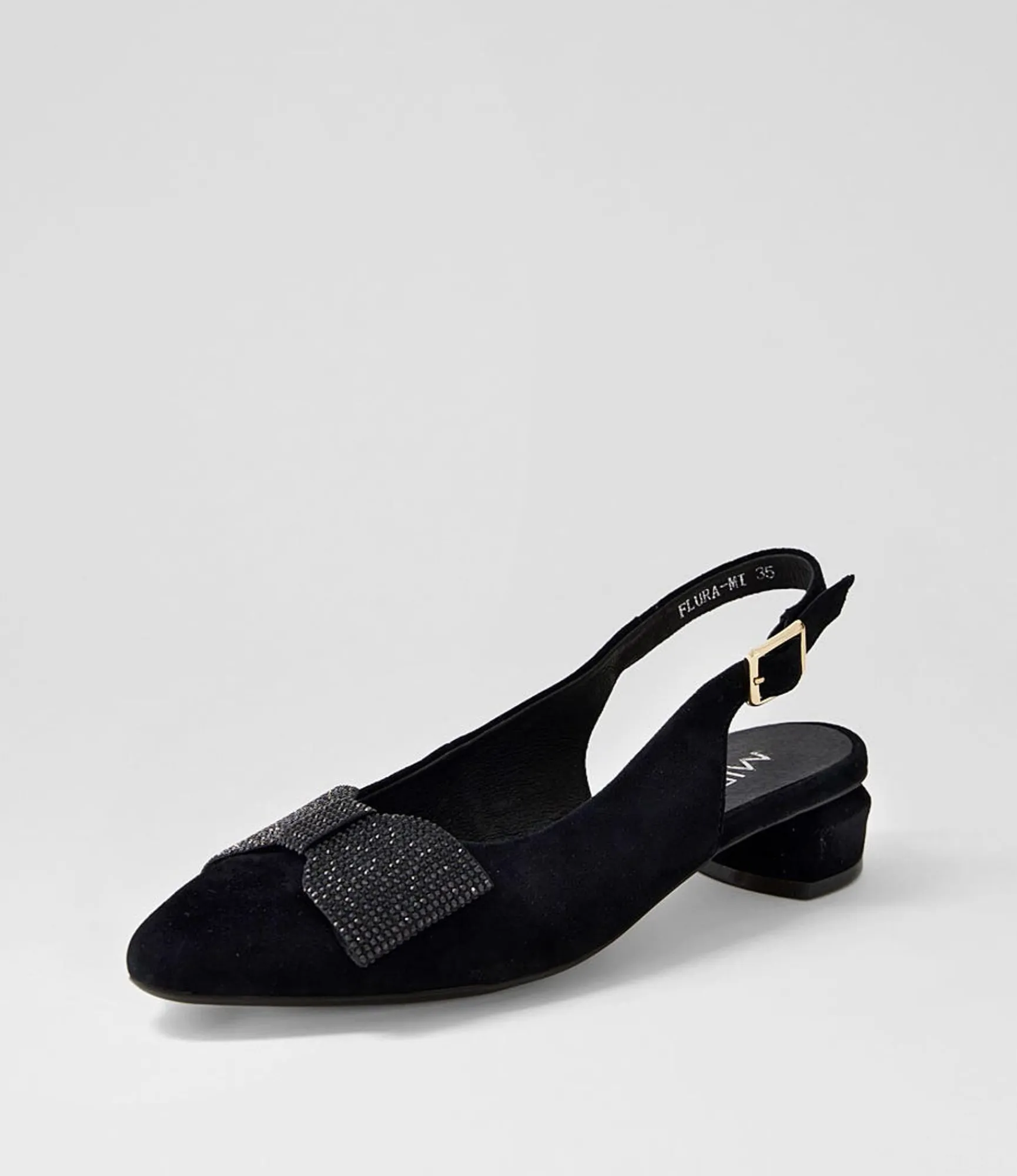 Discount Midas Shoes Flura Black Suede Flat Shoes