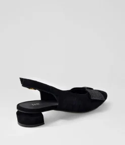 Discount Midas Shoes Flura Black Suede Flat Shoes