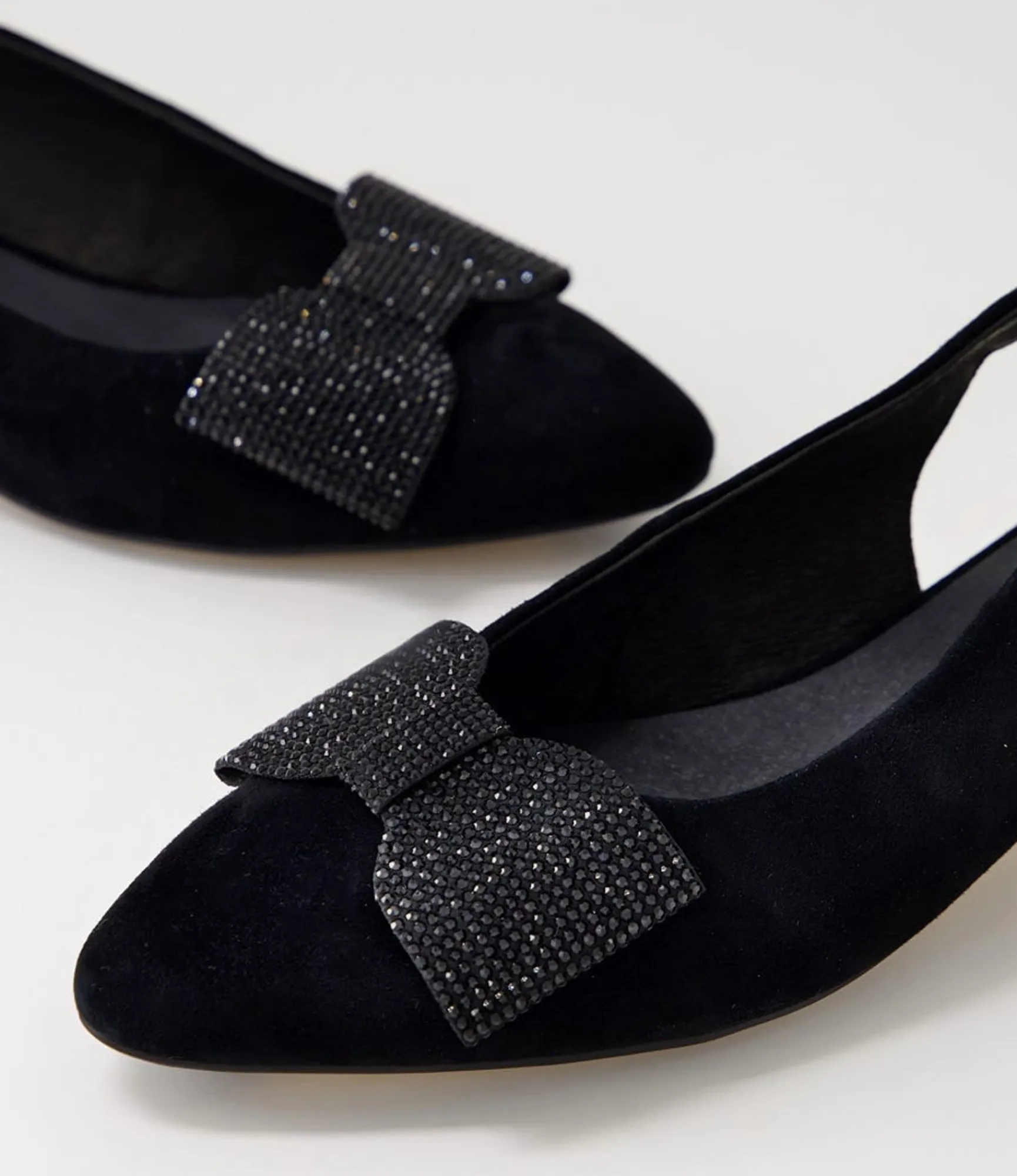 Discount Midas Shoes Flura Black Suede Flat Shoes