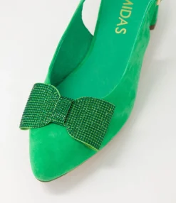 Cheap Midas Shoes Flura Light Emerald Suede Flat Shoes