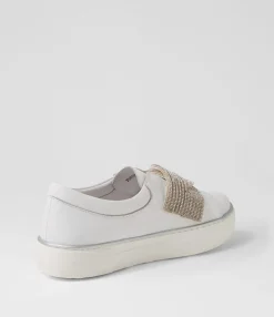 Cheap Midas Shoes Flutters White Silver Leather Jewels Sneakers