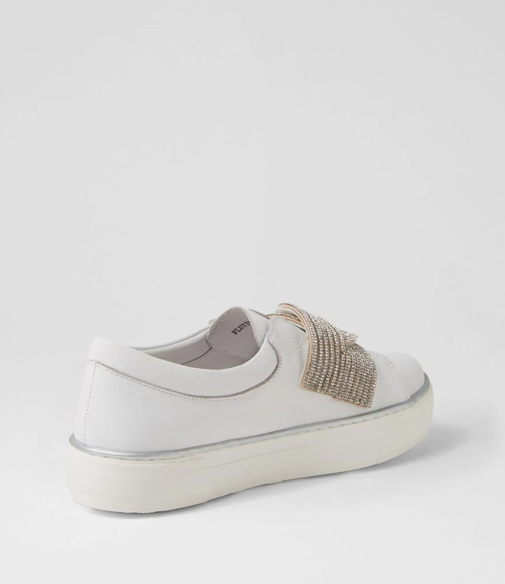 Cheap Midas Shoes Flutters White Silver Leather Jewels Sneakers