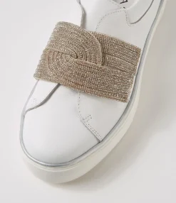 Cheap Midas Shoes Flutters White Silver Leather Jewels Sneakers