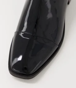 Fashion Midas Shoes Foro Black Heel Patent Leather Ankle Boots