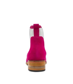 Shop Midas Shoes Foro Dark Fuchsia Silver Suede Ankle Boots