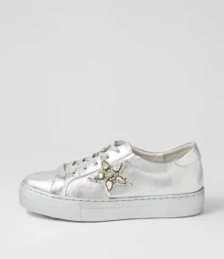 Best Sale Midas Shoes Foxxa Silver Leather Jewels Sneakers