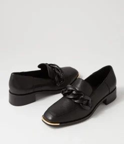 Cheap Midas Shoes Freyah Black Leather Heels