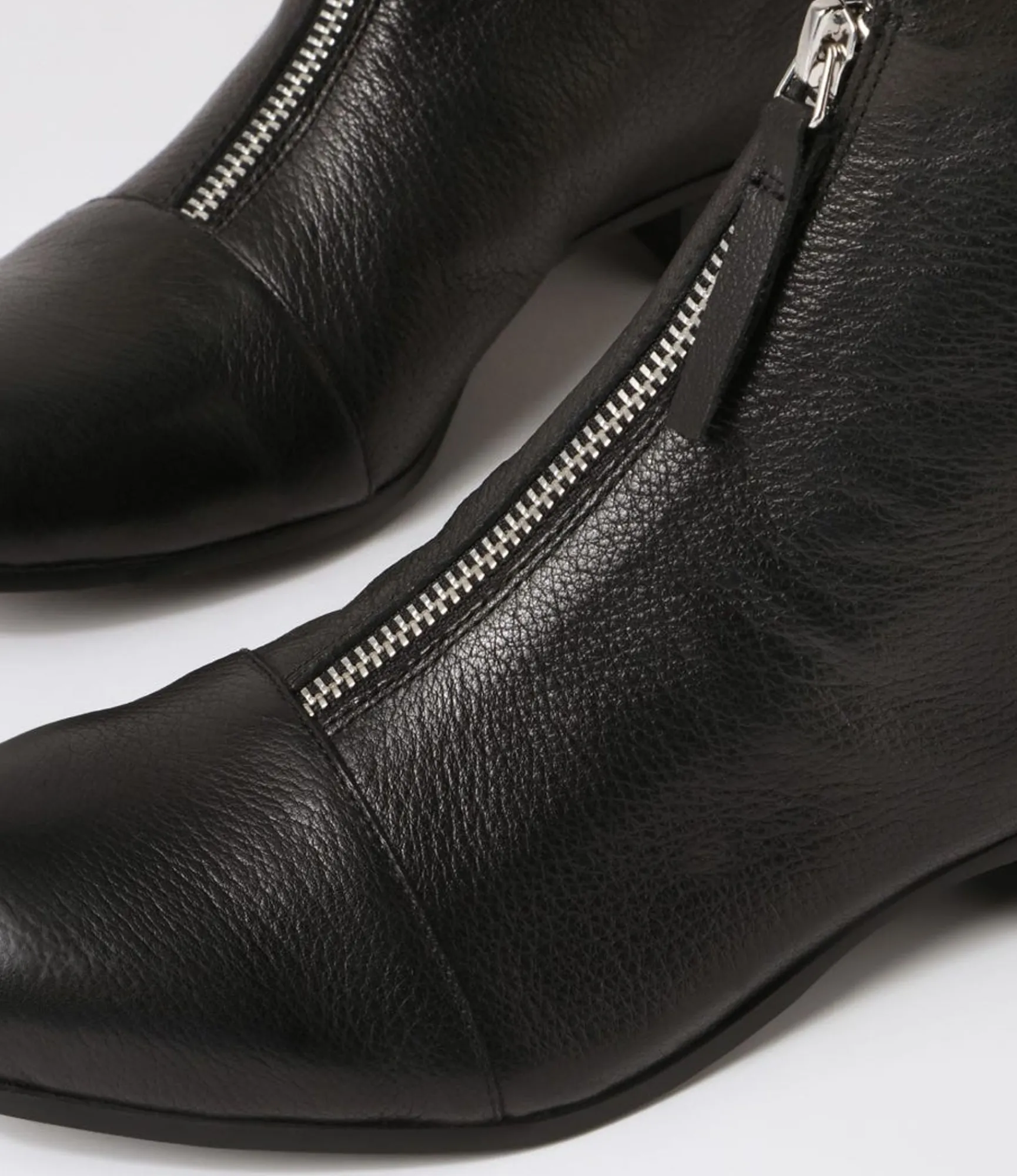 New Midas Shoes Funni Black Leather Ankle Boots