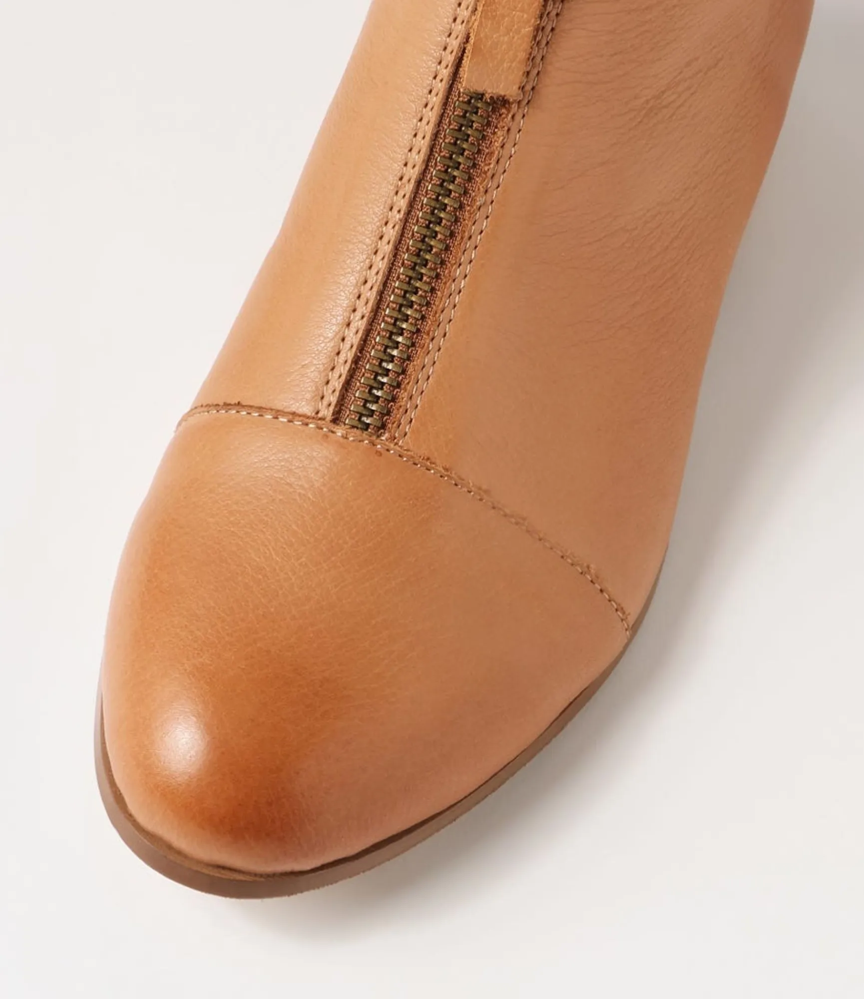 Hot Midas Shoes Funni Dark Tan Leather Ankle Boots