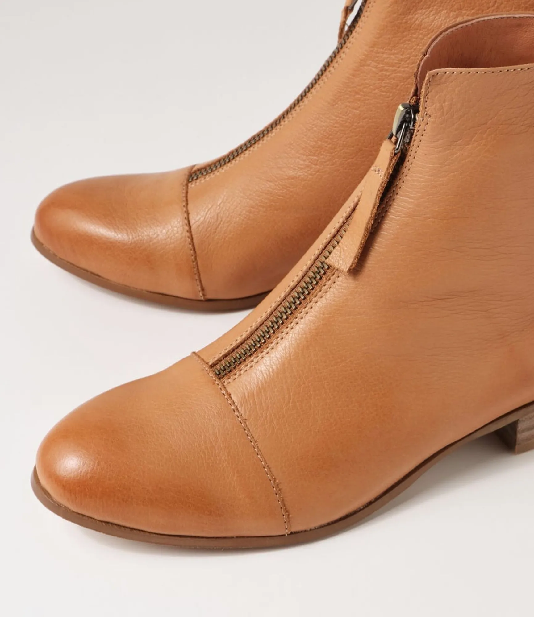 Hot Midas Shoes Funni Dark Tan Leather Ankle Boots