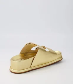 Sale Midas Shoes Gallie Old Gold Leather Slides
