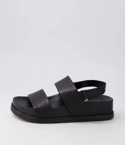 Best Midas Shoes Gea Black Leather Sandals
