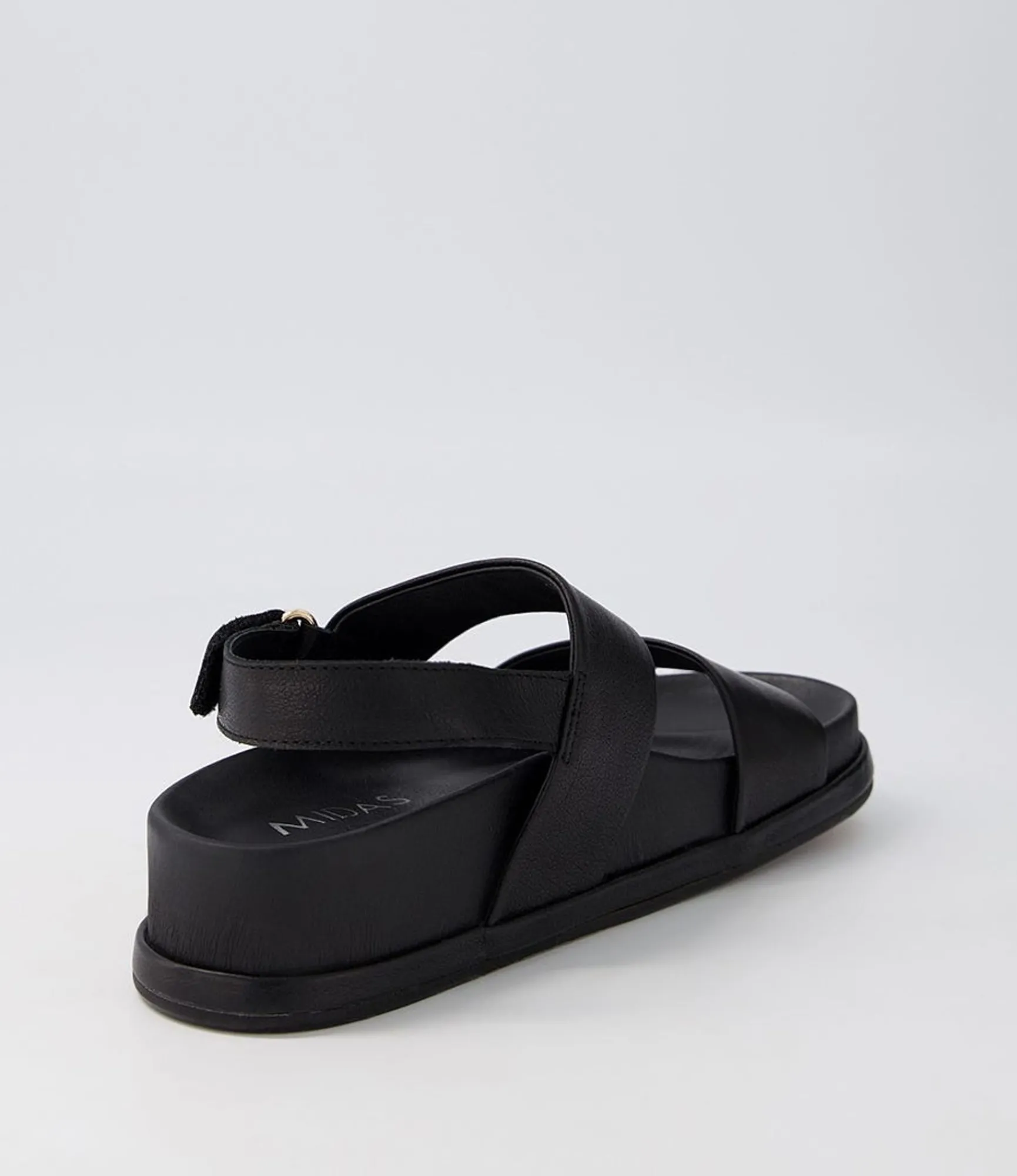 Best Midas Shoes Gea Black Leather Sandals
