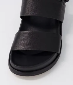 Best Midas Shoes Gea Black Leather Sandals