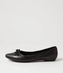 Clearance Midas Shoes Geddie Black Leather Flat Shoes
