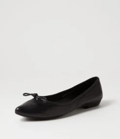 Clearance Midas Shoes Geddie Black Leather Flat Shoes