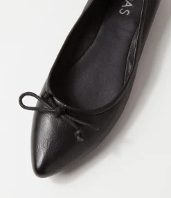 Clearance Midas Shoes Geddie Black Leather Flat Shoes