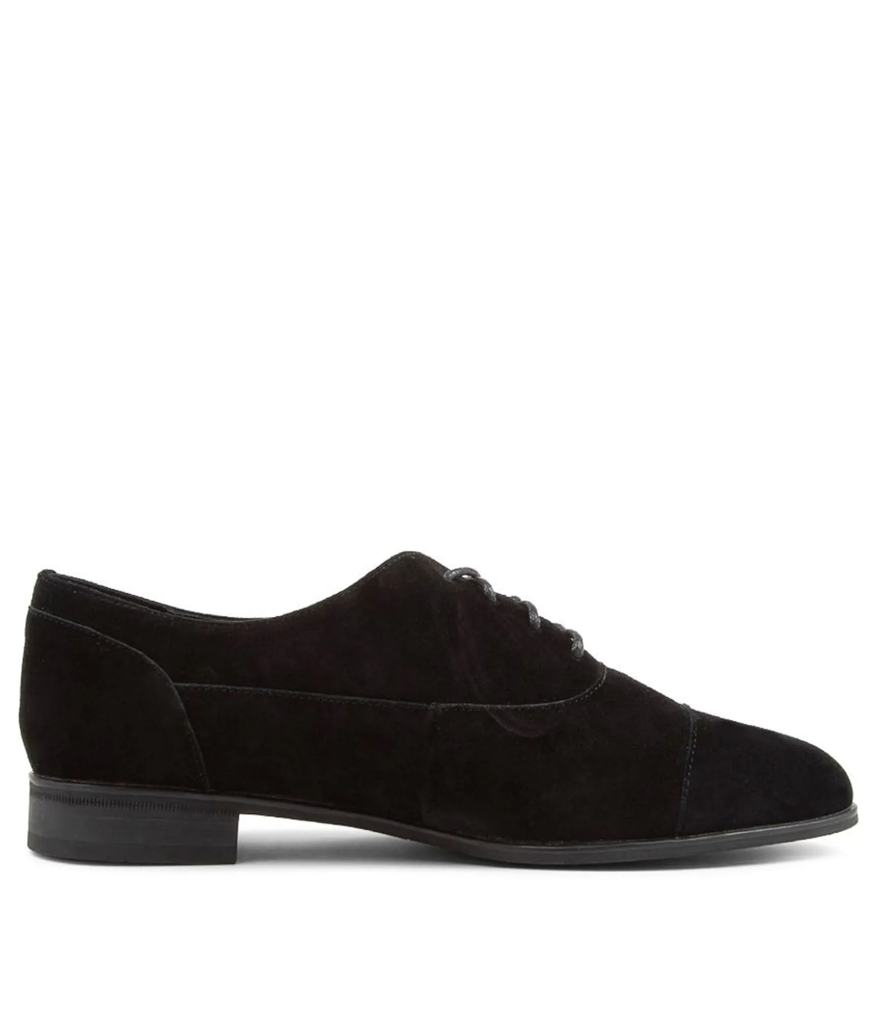Online Midas Shoes Geliah Black Suede Lace Up Flats