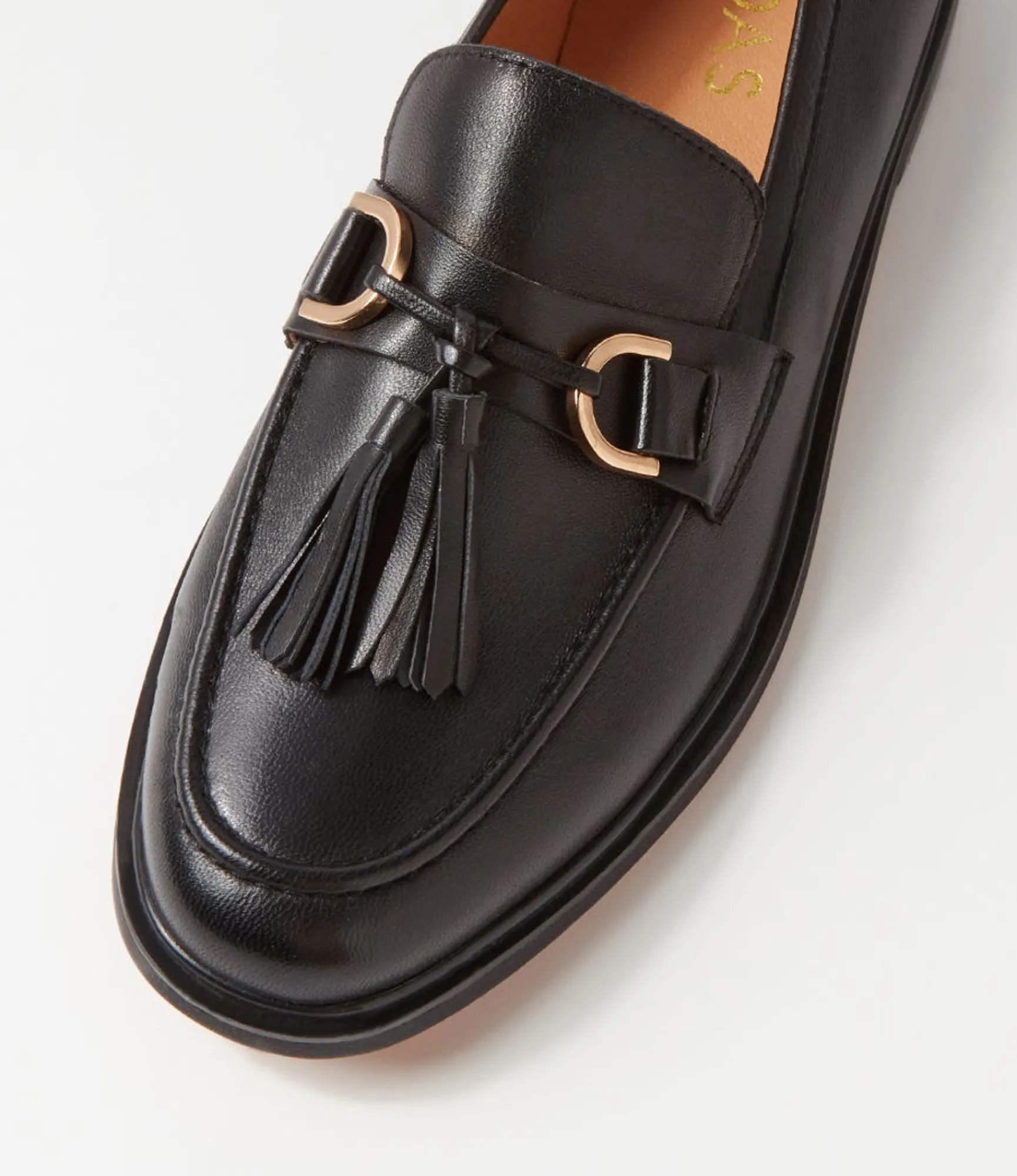 Clearance Midas Shoes Gello Black Leather Loafers