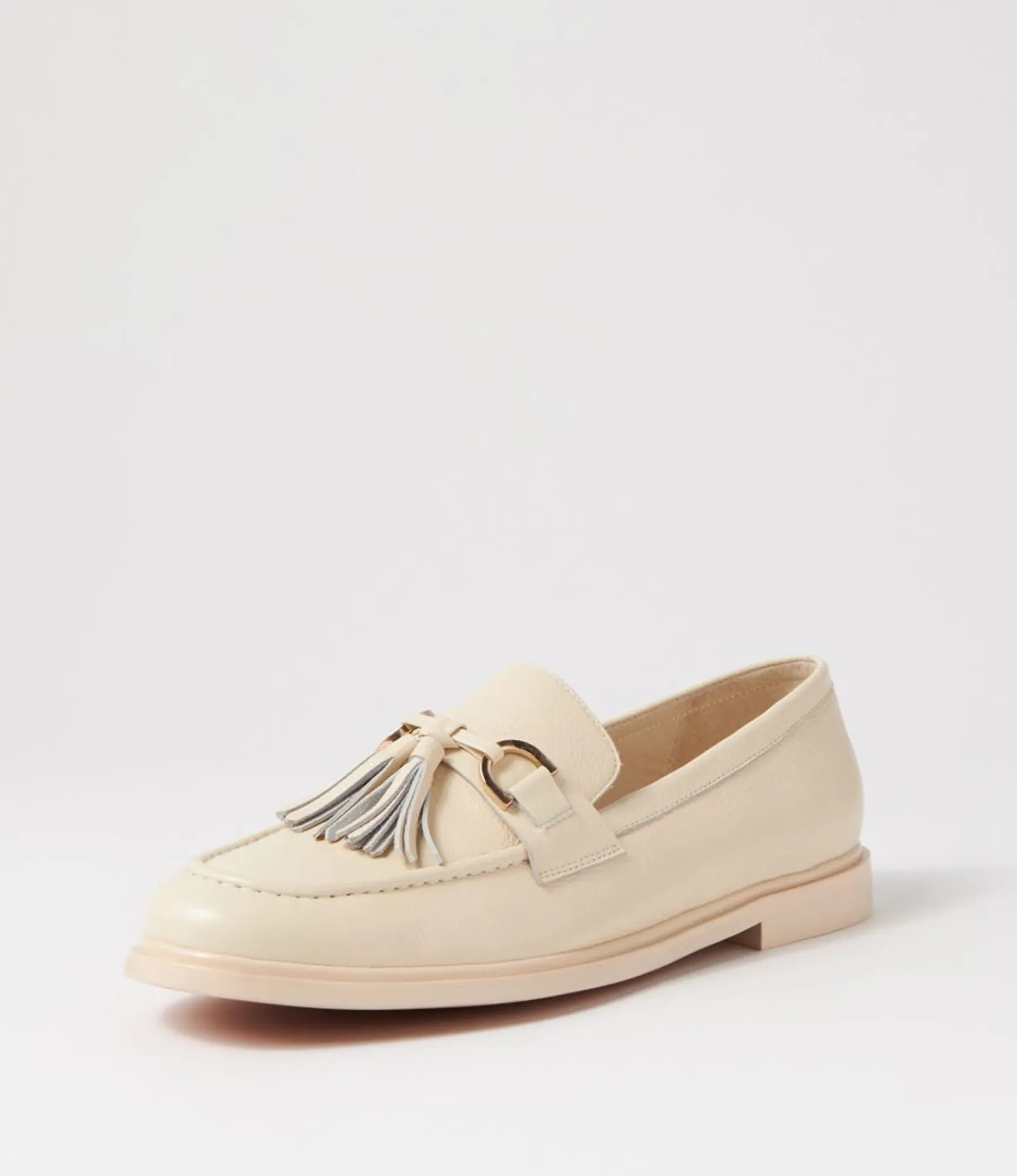 Cheap Midas Shoes Gello Oatmilk Leather Loafers