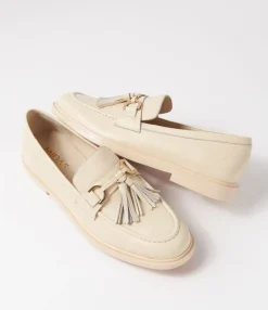 Cheap Midas Shoes Gello Oatmilk Leather Loafers