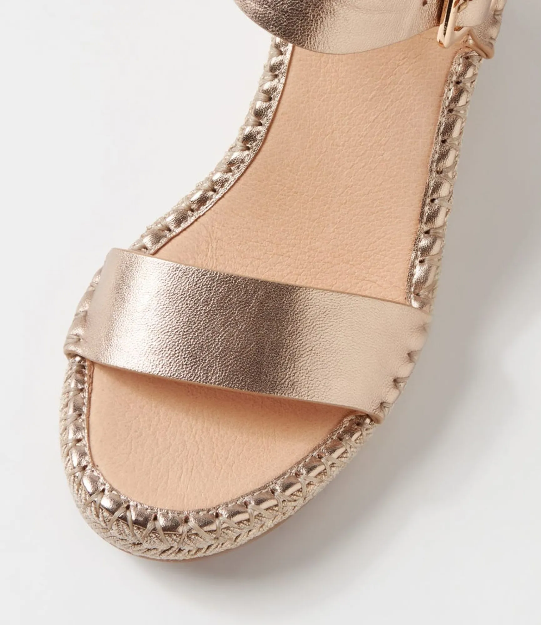Online Midas Shoes Georgi Champagne Rope Leather Espadrilles