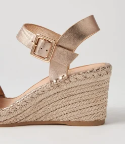 Online Midas Shoes Georgi Champagne Rope Leather Espadrilles