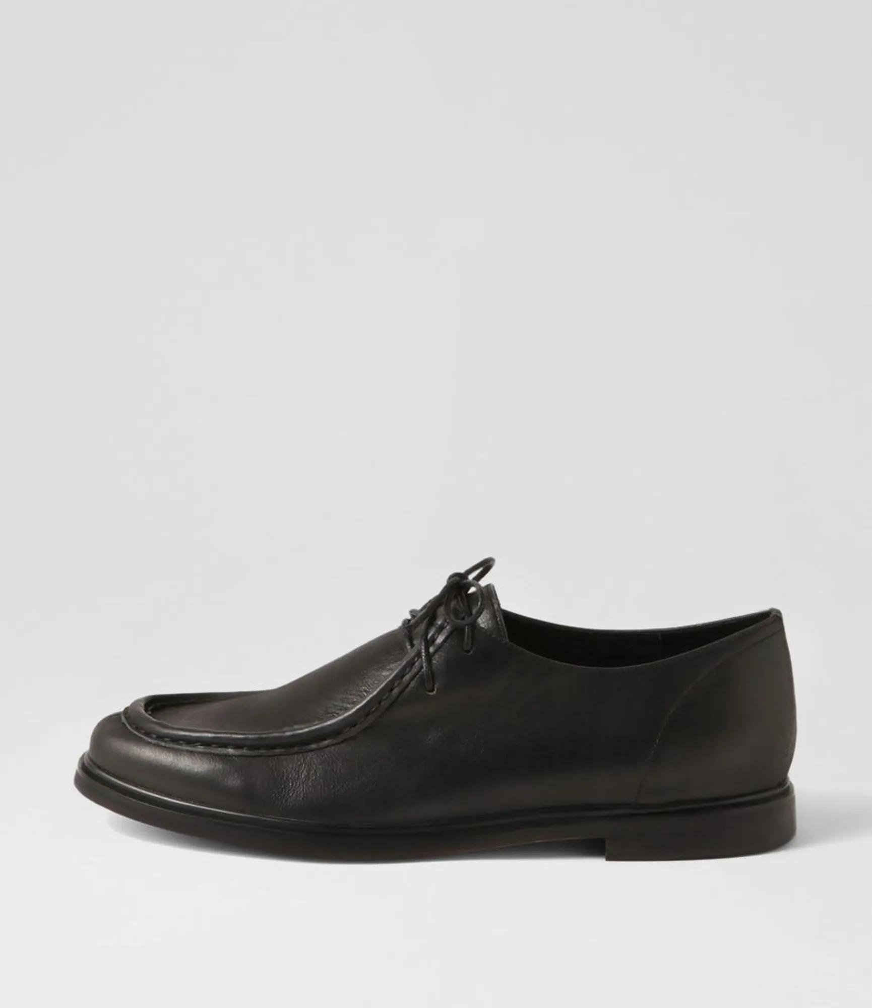 Best Midas Shoes Gessie Black Shine Leather Lace Up Flats