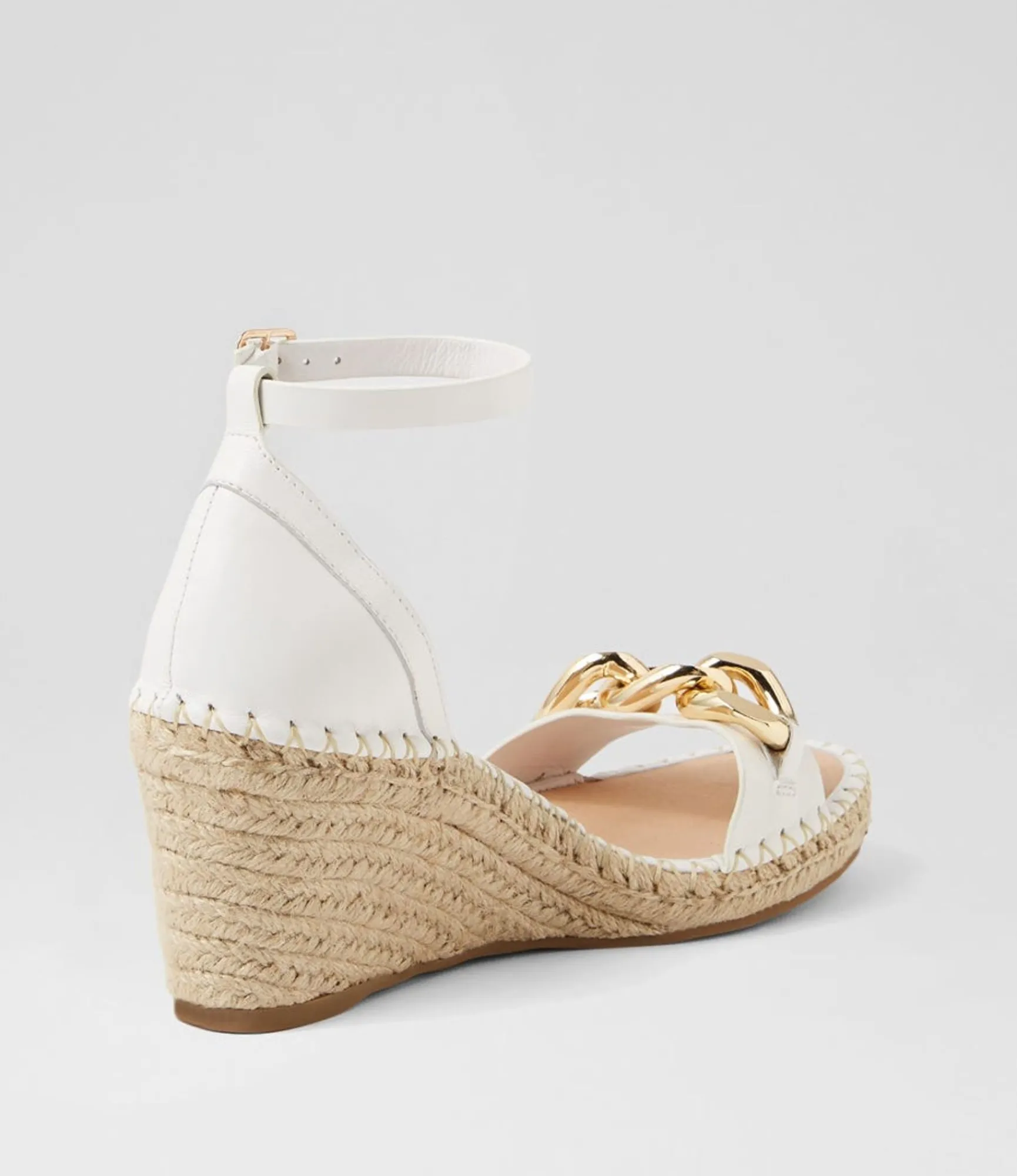 Shop Midas Shoes Geysi White Natural Rope Leather Sandals