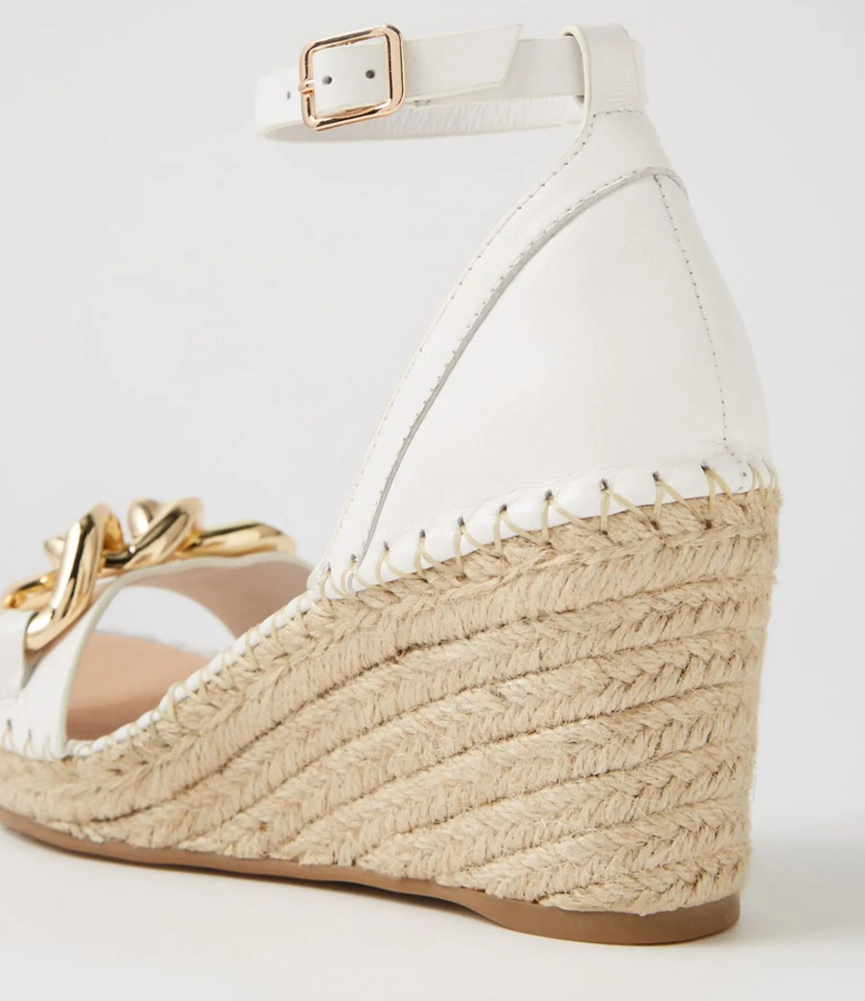 Shop Midas Shoes Geysi White Natural Rope Leather Sandals