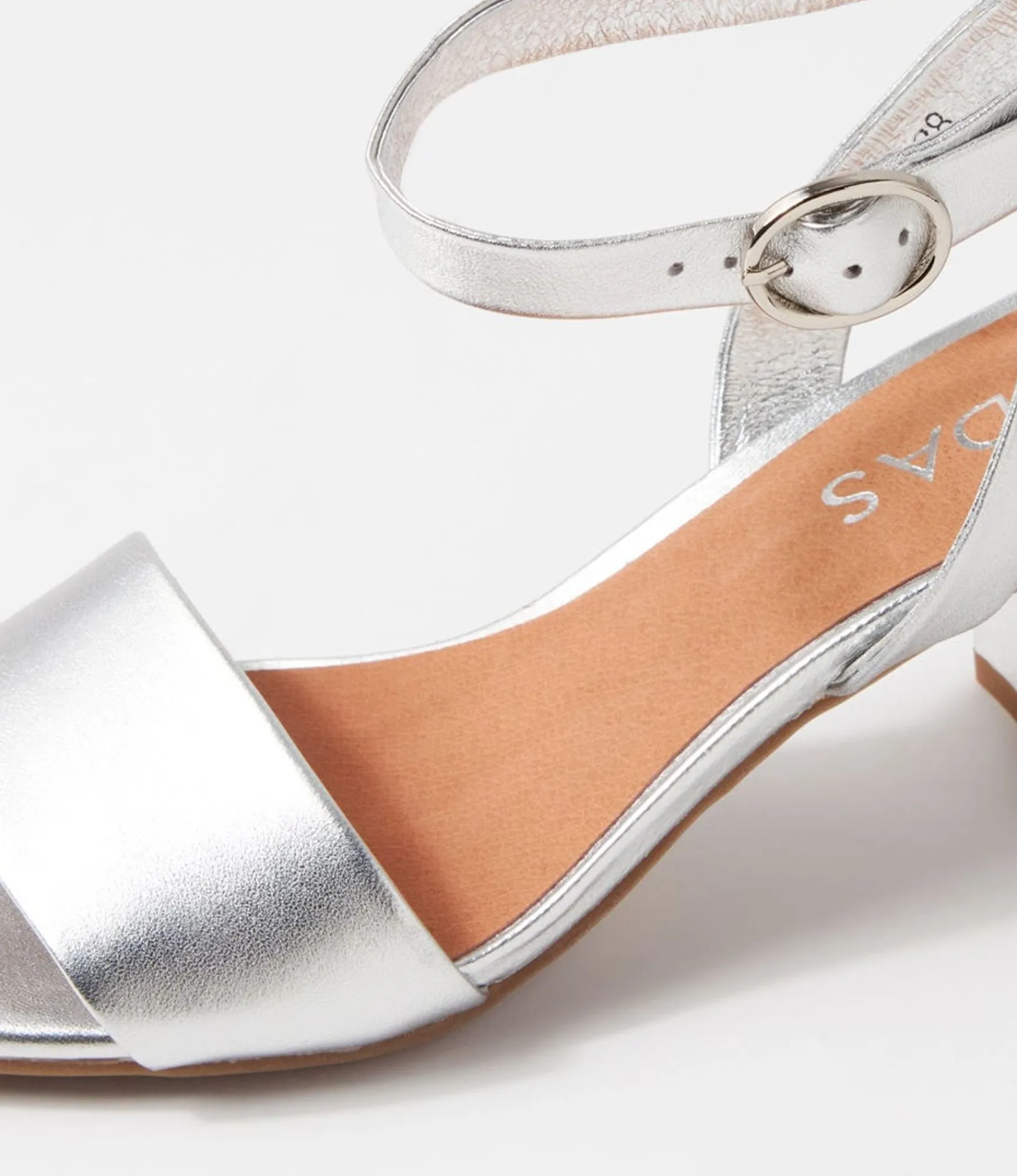 New Midas Shoes Gianna Silver Leather Sandals