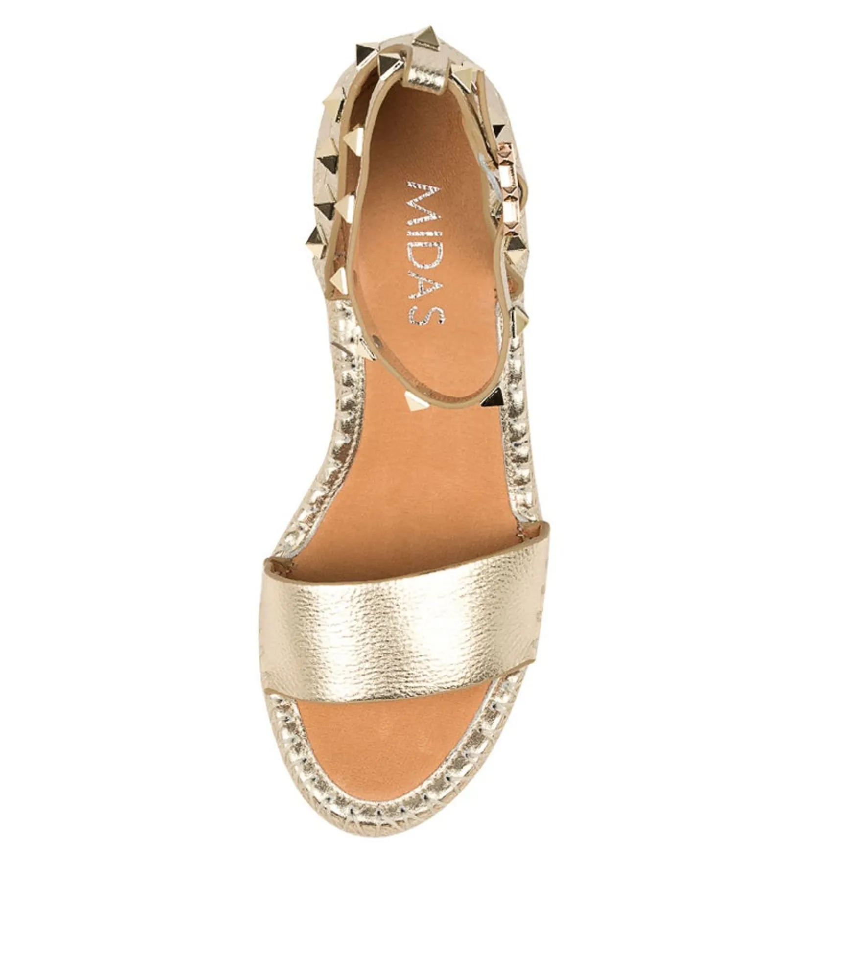 Clearance Midas Shoes Gigi Pale Gold Leather
