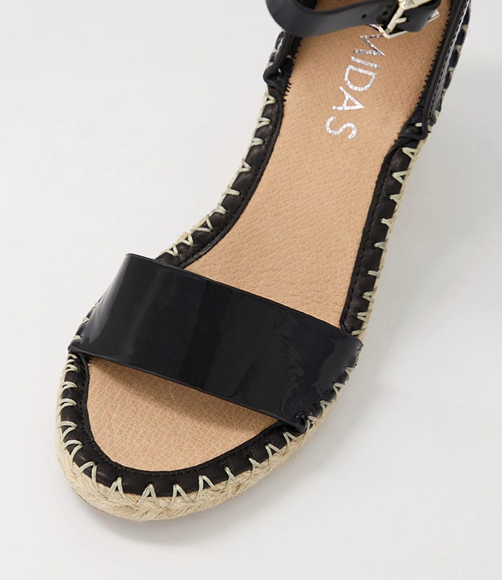 Sale Midas Shoes Gigo Black Patent Leather Espadrilles