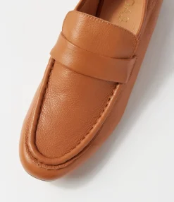 Store Midas Shoes Gilda Dark Tan Leather Loafers